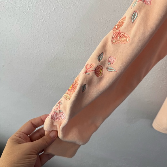 Disney Peach and White velour embroidered spirit jersey sweatshirt large - Picture 5 of 10